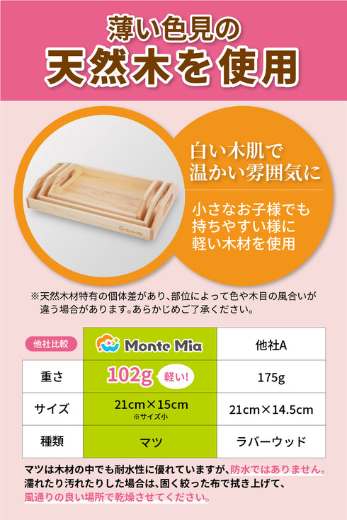 子ども用 木製トレイ(3点セット)